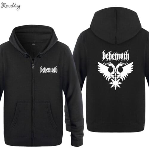 Behemoth Punk Rock Band Hoodie Sweatshirts Men Fashion Mens Long Sleeve Zipper Jackets Hooded Fleece Hoodies Cardigans Coat