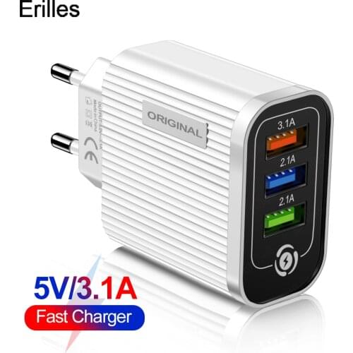 3 USB fast Phone charger Quick charge 3 phone tablet charger for iphone 12 pro max samsung Xiaomi Charger phone Charger portable