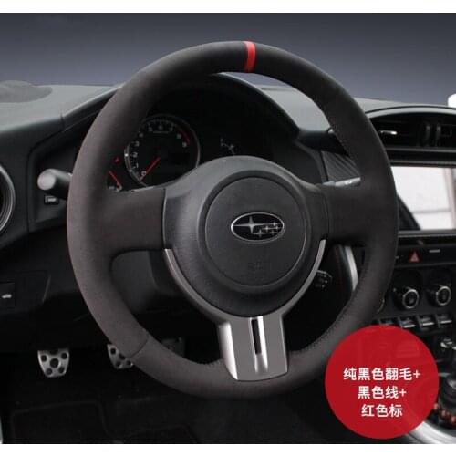 Suitable for Subaru Forester XV Outback BRZ Tribeca hand-stitched steering wheel cover suede leather grip cover