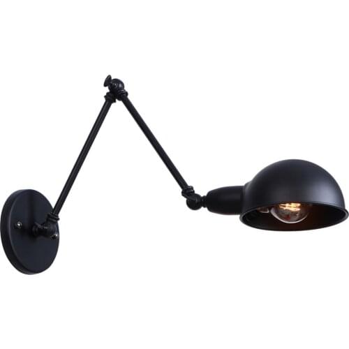 Black Adjustable Long Swing Arm Wall Lamp Vintage Wandlamp Edison Loft Style Industrial Wall Sconce Applique Murale Luminaire
