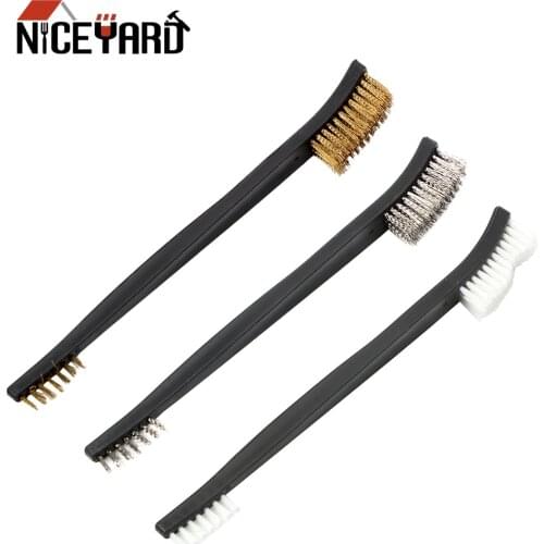 NICEYARD Cleaning Tools Suitable For Clean Dust Drill Brush Grinder Nylon Brass Wire Brush 3Pcs/Set Steel Wire Brush 17Cm