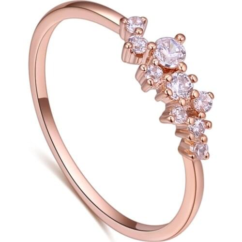 TRACYSWING Element Brand Real AAA Zirconia Micro Inlays Rose Gold Color Ring Party For Women Valentine Gift Th-129814