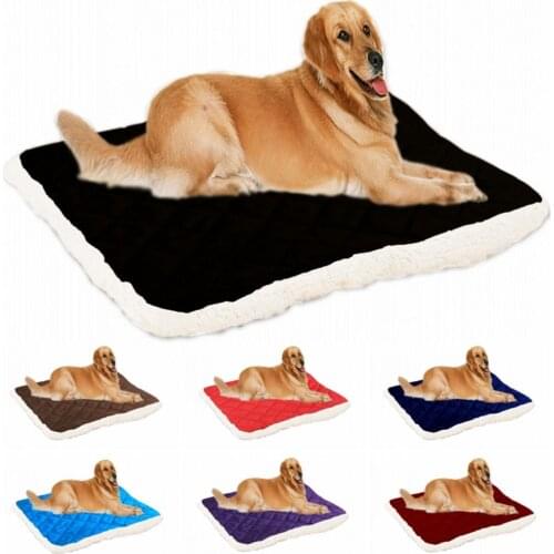 Sheep Fleece Pet Bed For Big Dogs Mat Warm Dog Nest Pad Thicken Soft Puppy Cat Sofa Cushion 100*80CM Large Dogs Sleep Bed Kennel