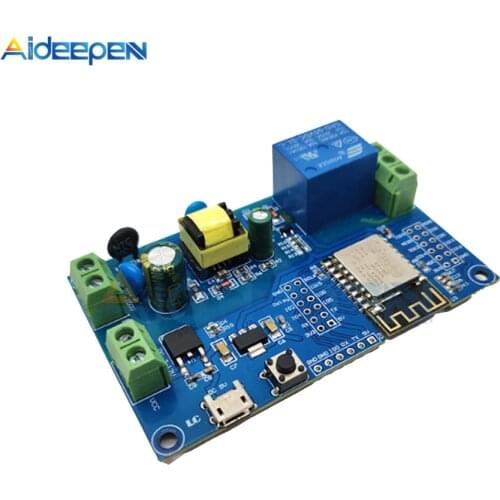 AC/DC Power Supply ESP8266 WiFi Single-Channel Relay Module ESP-12F Development Board AC90-250V DC7-12V DC5V