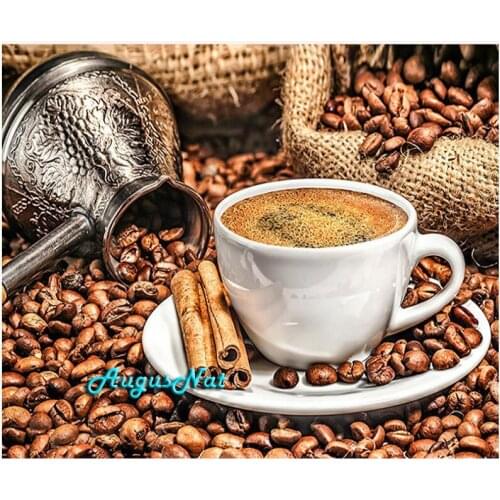 Coffee bean diamond embroidery painting full drill kitchen wall art picture diamond dotz diy diamond stickers needlework craft