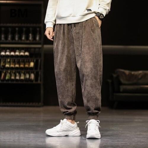 2020 fashionable corduroy casual pants men clothing Chinese style harem pants Autumn Winter plus size joggers male