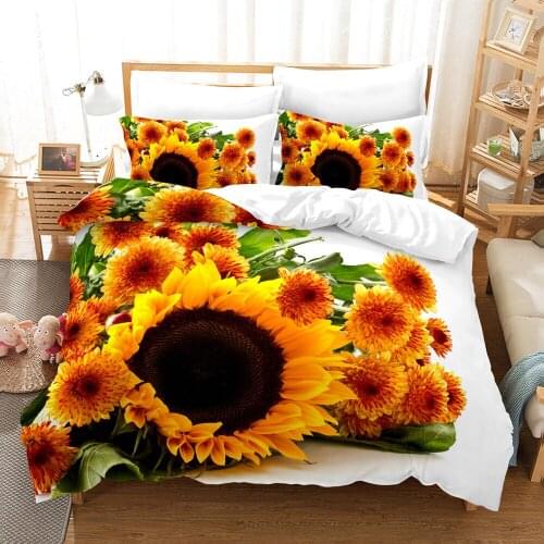 Bedding Set 3D Print Design Duvet Cover Queen Twin Size Dropshipping Boy gife SINGLE only 1 Pillowcase Flower #02