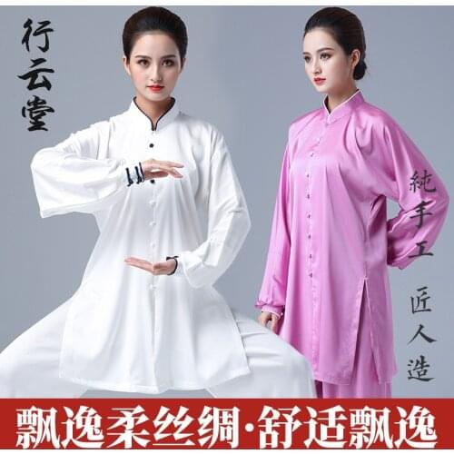 Xingyuntang Soft Silk Real Silk Summer Thin Tai Chi Clothing Womens New Elegant and Smooth Tai Chi Exercise Clothing Women