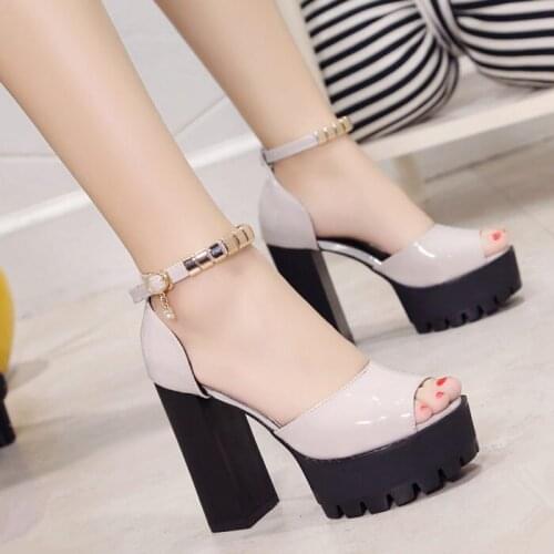 Best selling womens shoes fashion shallow mouth buckle high heel high heel shoes sexy waterproof platform nightclub high heels