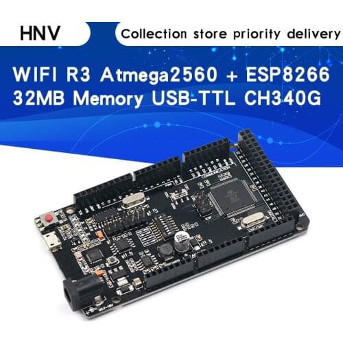Mega2560 + WiFi R3 ATmega2560+ESP8266 32Mb memory USB-TTL CH340G. Compatible for Arduino Mega NodeMCU For WeMos ESP8266