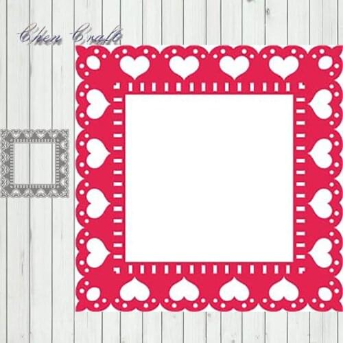 Metal Cutting Dies Heart shaped rectangle border for DIY Scrapbooking Album Paper Cards Making Crafts 2020
