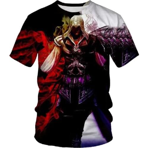 3D printing anime pattern summer street hot sale anime knight sports cool men and women T-shirt round neck oversized short sleev