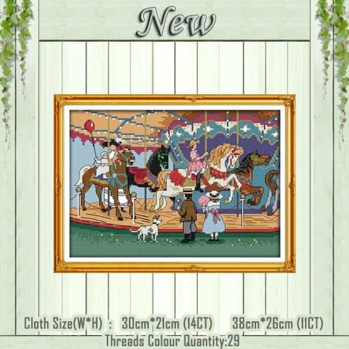 Swing Playground diy painting counted print on the canvas DMC 11CT 14CT kits DIY chinese Cross Stitch embroidery needlework Sets