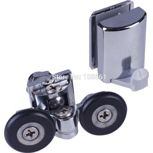 Set of 2 Shower Door Rollers/Runners/Hooks/Guides 22mm /25mm Wheels Diameter