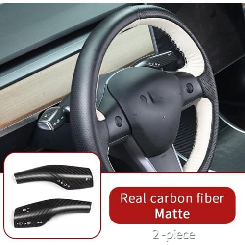 For Tesla Model 3 car Wiper Shift Lever Cruise Trim Sticker Steering Wheel Wiper Decoration Carbon Fiber wiper lever cover