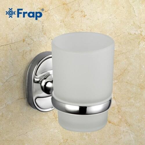 1 set New Luxury Silvery Aluminum single Cups Holder Style Toothbrush cup Holder Wall Bath Cup Rack Bathroom Accessories F1906