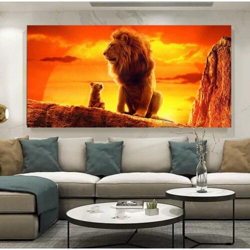The Lion King Movie Posters and Prints Wall Art Canvas Painting Animal Picture Wall Art for Living Room Home Decor (No Frame)