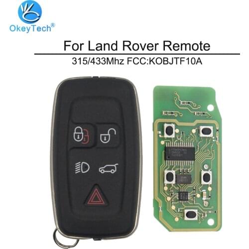 OkeyTech for Land Rover Landrover LR4 Discovery Sport Freelander Evoque Smart Key Remote Control 5 Button 315/433 Mhz KOBJTF10A
