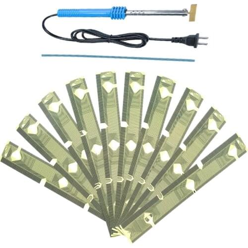 Qianyinuo 10pcs Ribbon Cable& 1set Soldering T-Iron 40W 220V For BMW E38 E39 E53 X5 Instrument Cluster LCD Display Pixel Repair