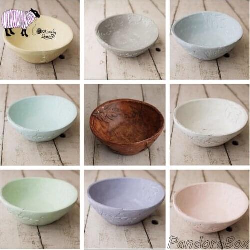 Newborn Photography Props Retro Wood Basket Baby Photo Shoot Studio Posing Wood Bowl fotografia Accessories Newborn Photo Prop