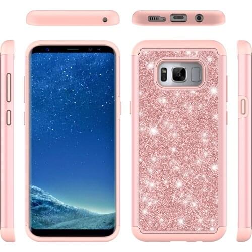 Luxury Case for Samsung Galaxy S8 G950F Glitter Shiny Shockproof Back Phone Cover For Samsung Galaxy S8+ Plus G955F Capas