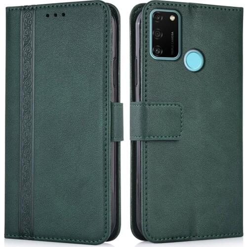 Luxury Flip Book Leather Case for Huawei Honor 9A 9C 9N 9X 10 10i 20S 20i 20e Pro Stand Wallet Phone Bags Cover with Strap