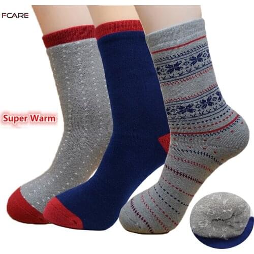 Fcare 4PCS=2 pack 39, 40, 41, 42 blue, gray cotton thermal warm winter socks sokken thermal men women couple socks