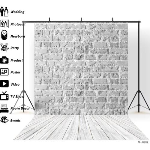 Vintage Brick Wall Wood Board Floor Background Baby Shower Newborn Pet Toy Food Portrait Backdrop Photography Photo Studio Props