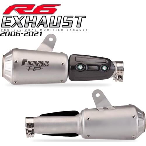 61mm motorcycle exhaust mofidy motorcycle exhaust modified intermediate tube with db killer for yamaha r6 YZF-R6 2006-2020 r6