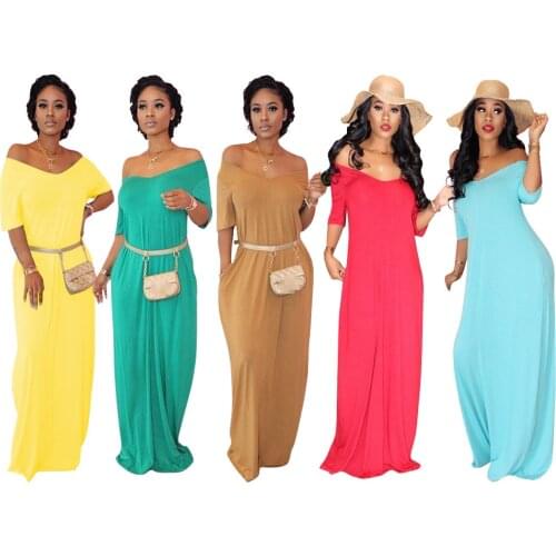 Women clothes summer dress plus size 3xl long dresses v-neck summer clothes for women dress loose short sleeve