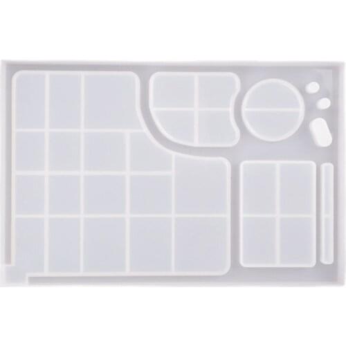 1PC Crystal Epoxy Mirror Silicone Mold Makeup Tray Ashtray Decoration DIY Handmade Making Craft