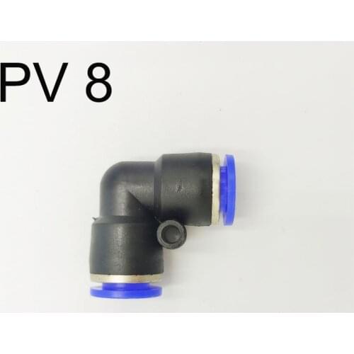 10PCS PV Air/Water Hose and Tube Push In Connector 8mm Pneumatic Fitting Plastic Pipe Hose Quick Connector Angle Adapter
