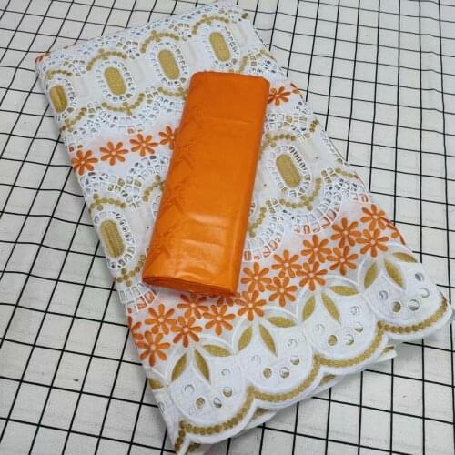 2.5 Yards Swiss Lace Fabric +2.5Yards Bazin Brode Riche Embroidery African Fabrics Swiss voile Lace In Switzerland For Wedding