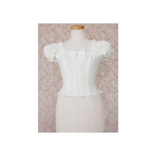 2019 New White Cotton Lolita Shirt with lace daily wear lovely cotta skintight close-fitting customize for plus size adults