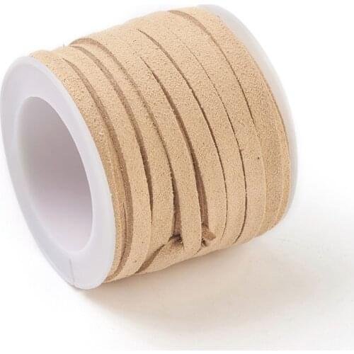 25rolls/Bag 5mm Faux Suede Cord Suede Braided Cord DIY Lace Velvet Leather Rope Thread Beading Bracelet Jewelry String PeachPuff