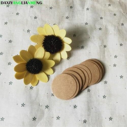 3.8cm Kraft Round Label Blank Tag Bookmark Gift Chocolates Packing Drift Bottle Card