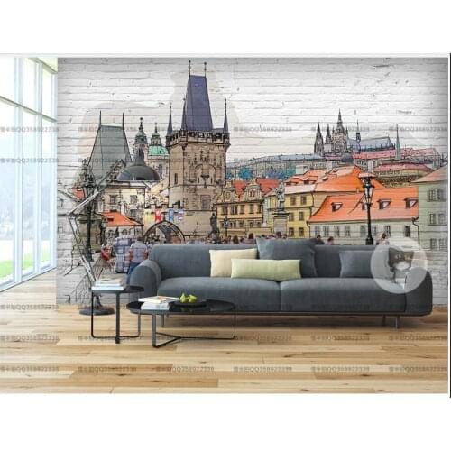 3d wallpaper custom photo mural Hand drawn sketch European city characters home decor living room wallpaper for walls 3 d