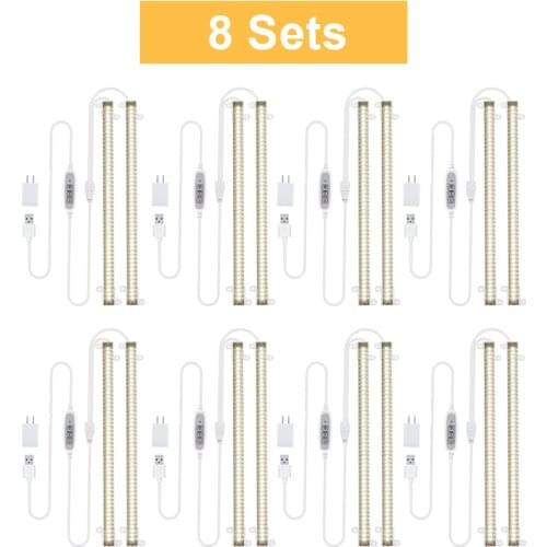 8pcs Phytolamp For Orchids LED Grow Light Strips Timer Phyto Lamp For Seedlings Plants Home Indoor Growing Flowering With Plug