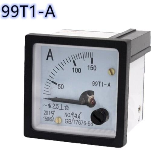 Pointer type AC ammeter 99T1 1A 2A 3A 5A 10A 15A 20A 75A/5A 100A/5A Analog Panel Ammeter Gauge Ampere Current Meter