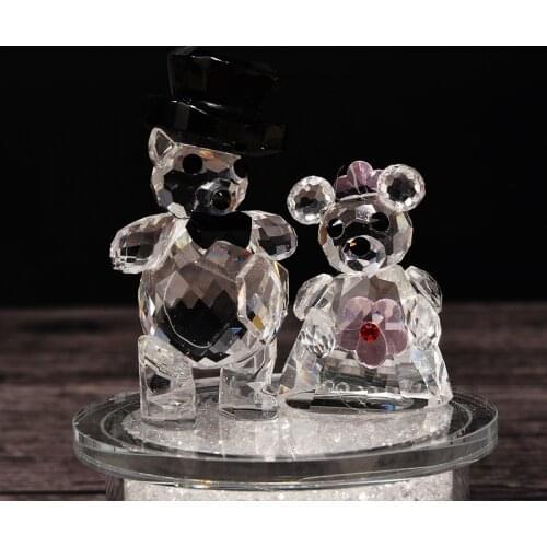Car Crystal Crafts Ornaments Married Bear Crystal Bottom Car Perfume Seat Decoration Decoration Gifts