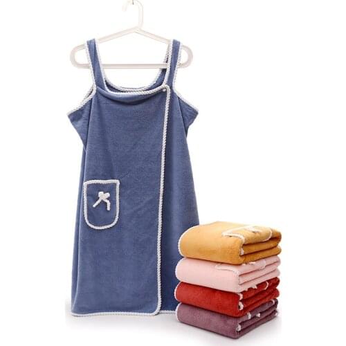 Wearable Have pockets Bath Towel Superfine Fiber Women Bathrobe Quick Dry Soft Absorbent Towel For Home Spa Beach Towel bath