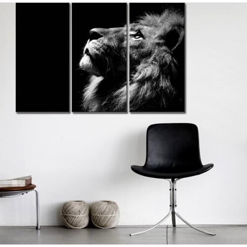 Black White Animal Lion Poster Decoration Wall Art Decoration Art Home Decoration Canvas Painting Living Room Bedroom Frameless