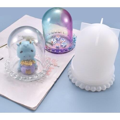 DIY Crystal Epoxy Resin Mold Transparent Cover Dice Cup Silicone Mold For Resin