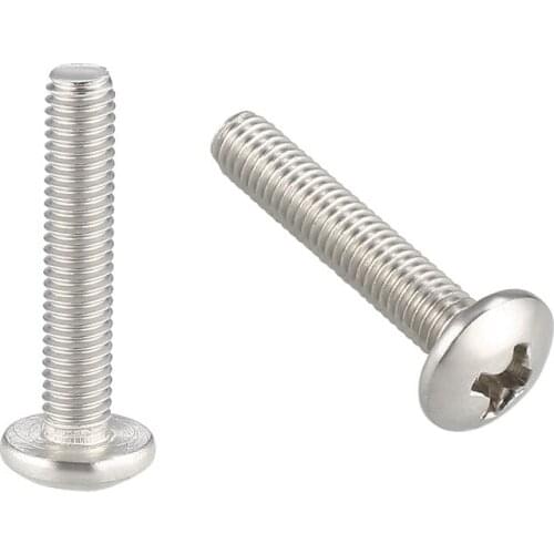 Uxcell Machine Screws, M3x16mm Phillips Truss Head Screw, 304 Stainless Steel, Fasteners Bolts 30Pcs