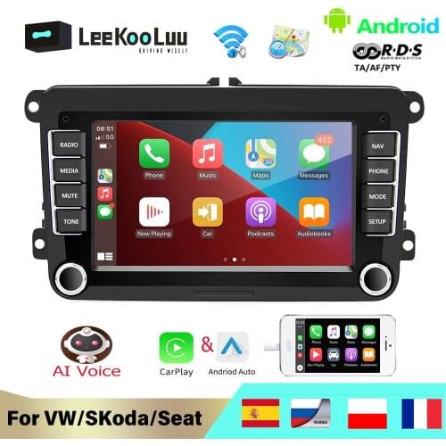 LeeKooLuu 2 Din Car Radio GPS For VW/Volkswagen/Golf/Polo/Tiguan/Passat/b7/b6/SEAT/leon/Skoda/Octavia Android Multimedia Player