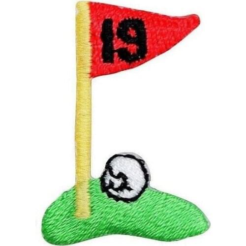 Hot! Little Golf Applique Patch - 19th Hole, Links, Putting Green (3-Pack, Iron on) (Size is about 3.5-5 cm)