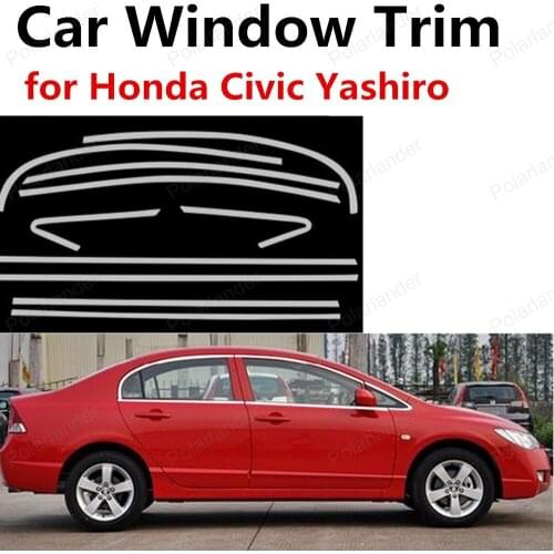 Hot sell stainless steel window trims for Honda Civic Yashiro window frame decoration trim without center pillar