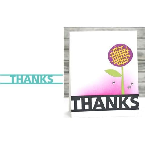 Block Word Thanks Metal Cutting Dies Stencil for DIY Scrapbooking Photo Album Embossing Paper Cards Decorative Crafts Die Cuts