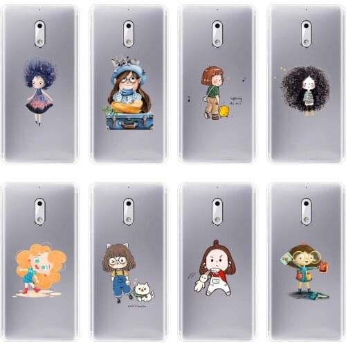Soft Phone Case For Nokia 7 Plus X6 Cartoon Girl Kawaii Kpop Japan Korea Cat Dog Silicone Back Cover For Nokia 8 6 5 3 2 1 Case