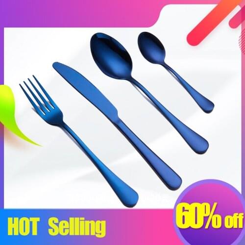 Spklifey Gold Cutlery Set Stainless Steel Dinner Set Cutlery Knife Fork Spoon Dessert Dinnerware Western Silverware Tableware